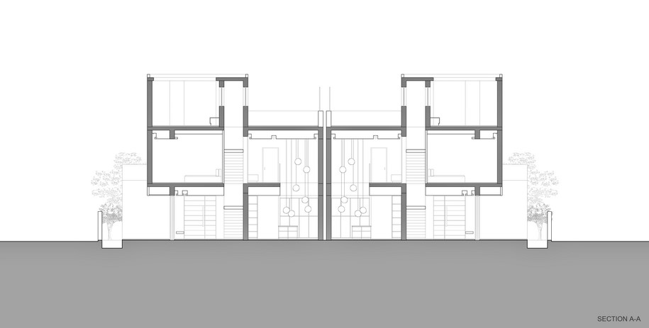 The two-storey building faces mainly towards the north-south axis, having the main entrance on the north and the view on the south. Elements such as interior atriums, large openings plus shading surfaces, contribute to the proper indoor lighting and ventilation.