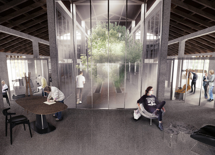 Upcycle, Lapides, Lateres, Prize, Reuse, stables, Port, Thessaloniki, Competition, TTDZ Architects & Partners, Incubators, Interior