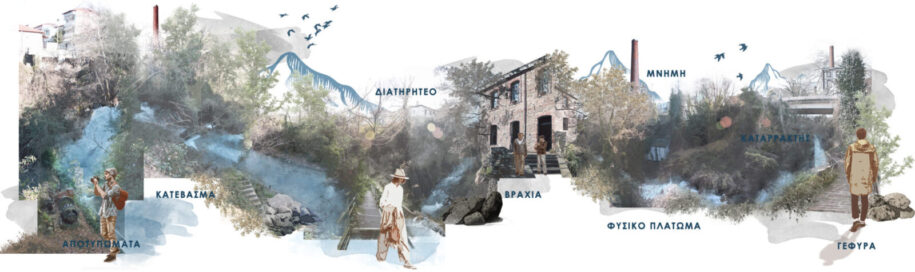 Archisearch Redefining the relationship between the city and the river: the case of Arapitsa river in the city of Naoussa | Diploma thesis by Vasiliki Giagkoula