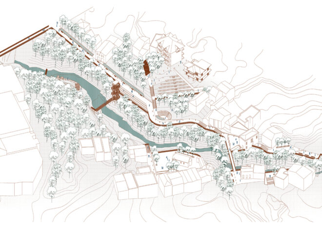 Archisearch - Redefining the relationship between the city and the river: the case of Arapitsa river in the city of Naoussa | Diploma thesis by Vasiliki Giagkoula
