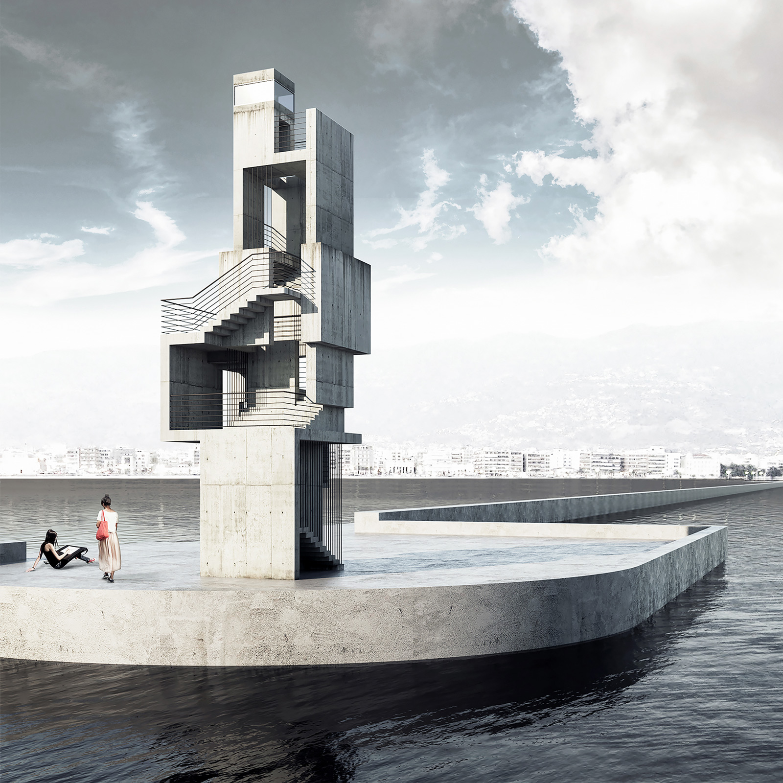 Archisearch Cubes Aleorion: a proposal for a lighthouse in the port of Volos, Greece | bo.M design studio by Vasilis Mylonas