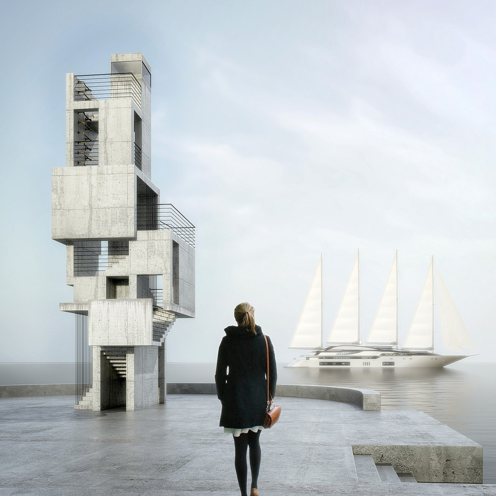 Archisearch Cubes Aleorion: a proposal for a lighthouse in the port of Volos, Greece | bo.M design studio by Vasilis Mylonas