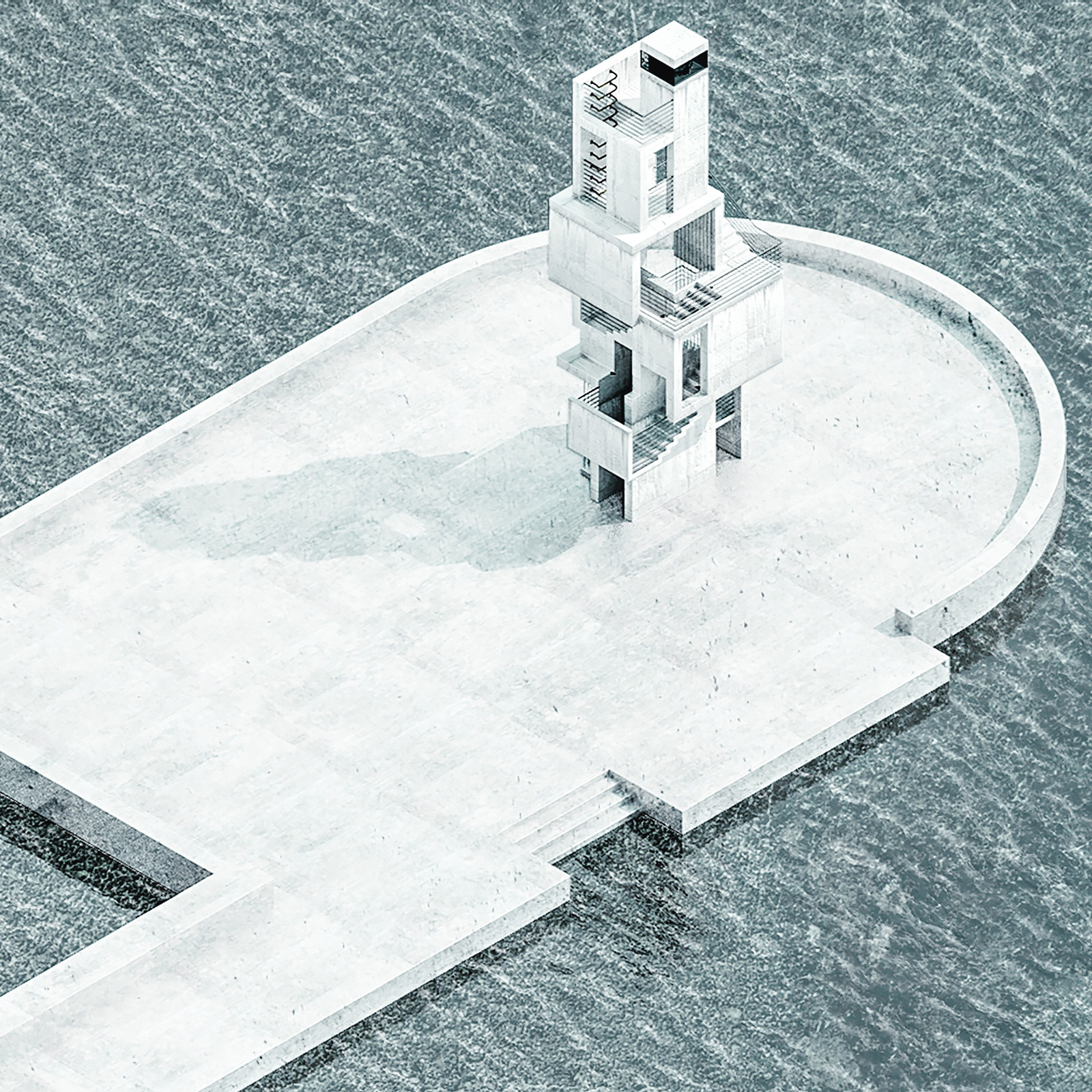 Archisearch Cubes Aleorion: a proposal for a lighthouse in the port of Volos, Greece | bo.M design studio by Vasilis Mylonas