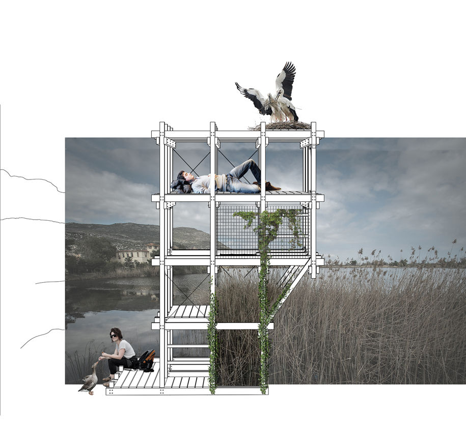 Archisearch CURLING UP AT LAKE KAIAFAS: A scenario of hospitality in the natural landscape | Thesis by Vassiliki Lianou