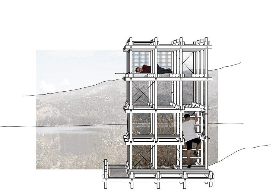 Archisearch CURLING UP AT LAKE KAIAFAS: A scenario of hospitality in the natural landscape | Thesis by Vassiliki Lianou