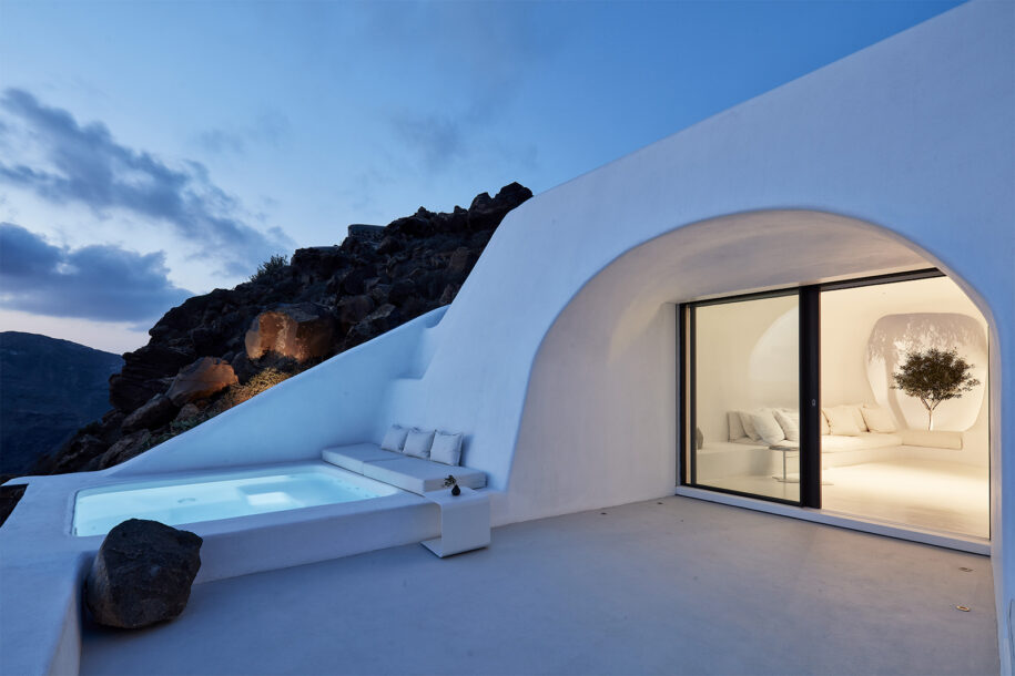 Archisearch Architect Elly Alexiou designed Cave House - Villa Charissa, Aenaon Villas in Imerovigli, Santorini