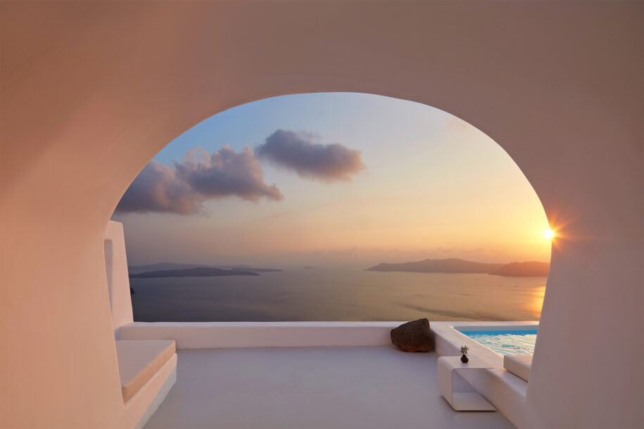Archisearch Architect Elly Alexiou designed Cave House - Villa Charissa, Aenaon Villas in Imerovigli, Santorini