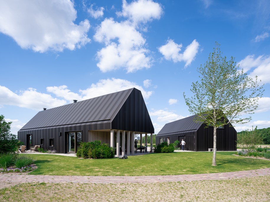 Archisearch Mecanoo reinterprets the Dutch farm typology in Villa Vught with warm materials and framed views of the surrounding landscape