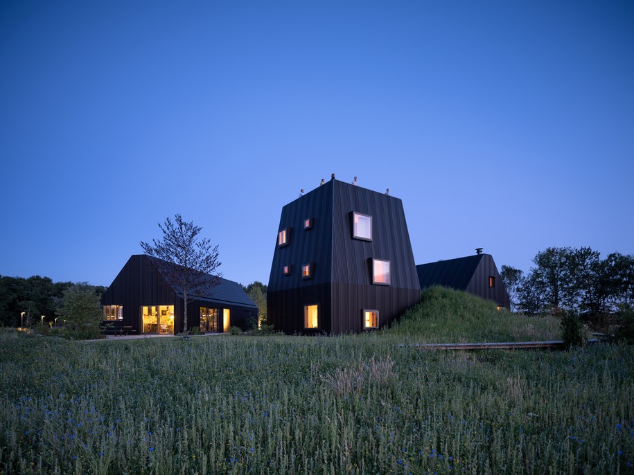 Archisearch Mecanoo reinterprets the Dutch farm typology in Villa Vught with warm materials and framed views of the surrounding landscape