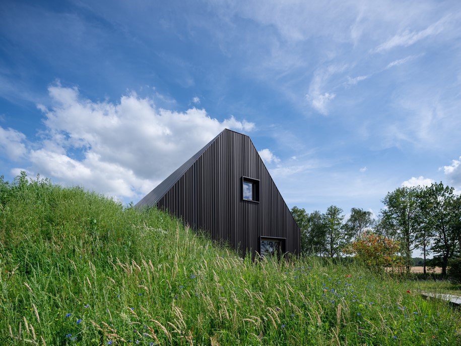 Archisearch Mecanoo reinterprets the Dutch farm typology in Villa Vught with warm materials and framed views of the surrounding landscape