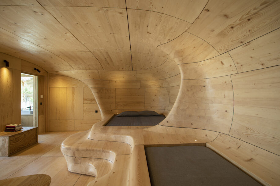 Archisearch Wooden Cave at the Hyades Mountain Resort in Trikala Korinthias | Tenon Architecture