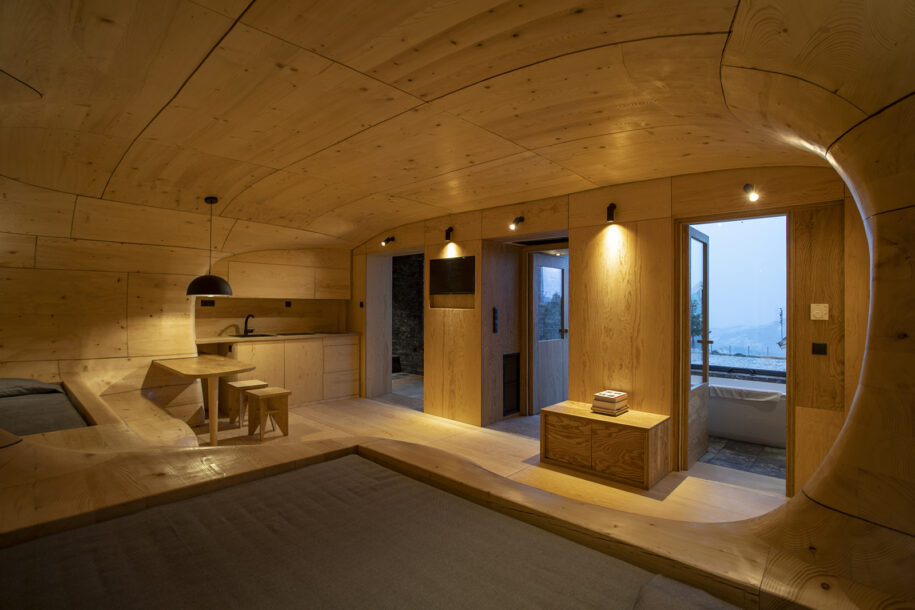 Archisearch Wooden Cave at the Hyades Mountain Resort in Trikala Korinthias | Tenon Architecture