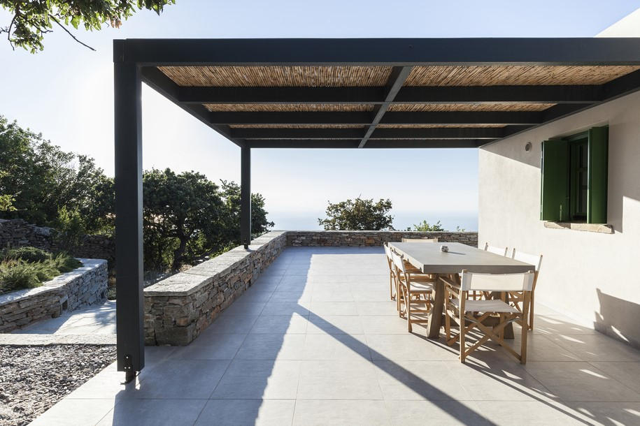 house, tzia, aegean sea, a2 architects, stone, traditional, minimalism, greek architecture, white, plaster, contemporary architectue greece