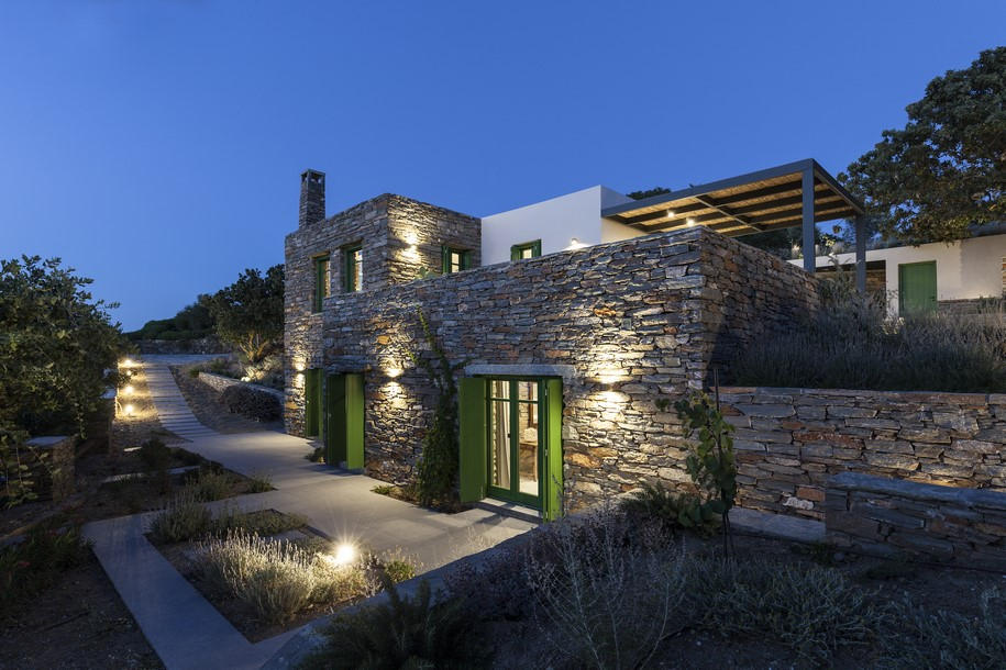 house, tzia, aegean sea, a2 architects, stone, traditional, minimalism, greek architecture, white, plaster, contemporary architectue greece