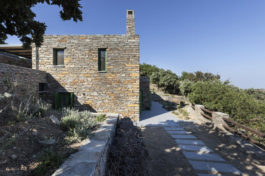 house, tzia, aegean sea, a2 architects, stone, traditional, minimalism, greek architecture, white, plaster, contemporary architectue greece