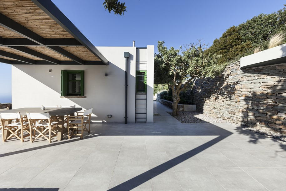 house, tzia, aegean sea, a2 architects, stone, traditional, minimalism, greek architecture, white, plaster, contemporary architectue greece