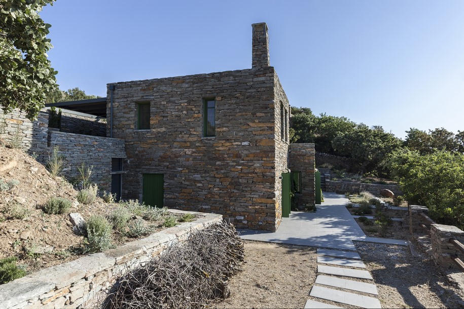 house, tzia, aegean sea, a2 architects, stone, traditional, minimalism, greek architecture, white, plaster, contemporary architectue greece