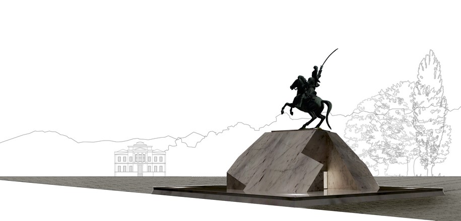 Archisearch I. Afentouli and K. Schoina receive 1st Honourable Mention for the Redesign of the Base of the Statue of T. Kolokotronis in Tripoli, Greece