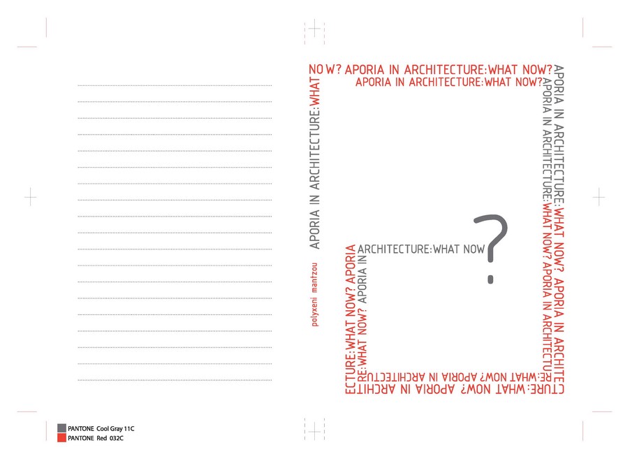 Aporia in Architecture: What Now?, polyxeni mantzou, book