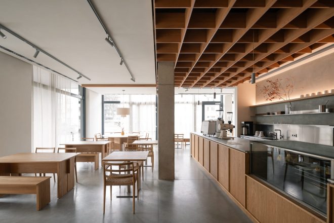 Archisearch - Sensu, an Asian café designed by Jiri Lukas Atelier, offers a moment of pause within Prague’s former Žižkov railway station