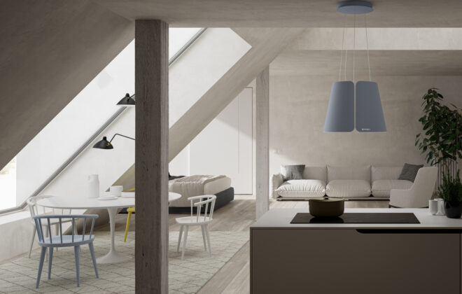 Archisearch - K-AIR, Beat, T-Shelf hood, Inside Up ceiling hood | New models by Faber