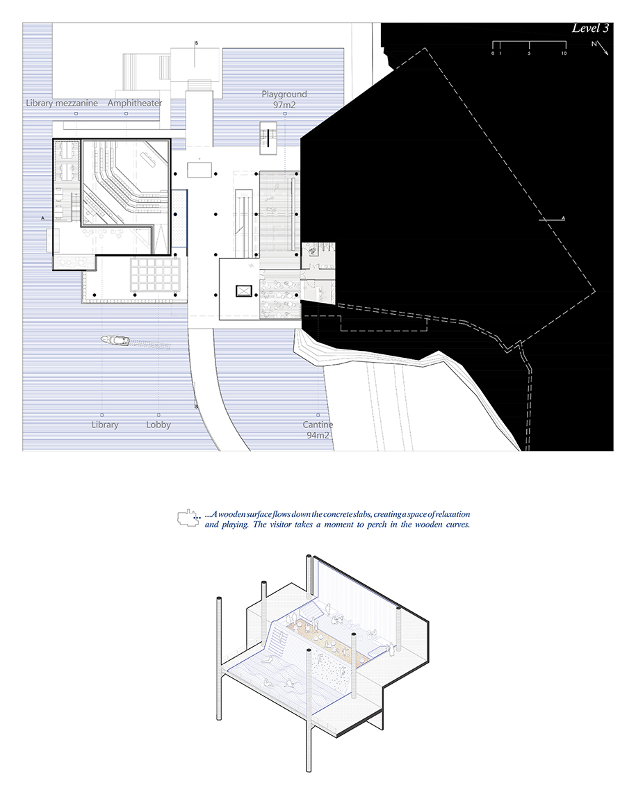 Archisearch The building, the sea and the rock: Reactivating Zachariou Cultural Center in Piraeus, Greece  | Design Thesis by Melina Anzaoui, Vasiliki Zochiou 