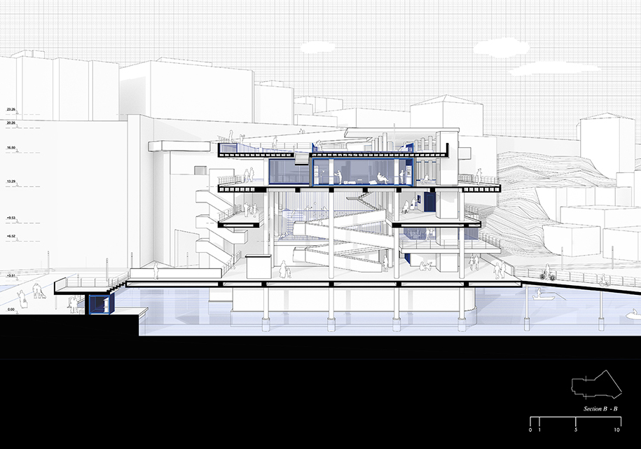 Archisearch The building, the sea and the rock: Reactivating Zachariou Cultural Center in Piraeus, Greece  | Design Thesis by Melina Anzaoui, Vasiliki Zochiou 