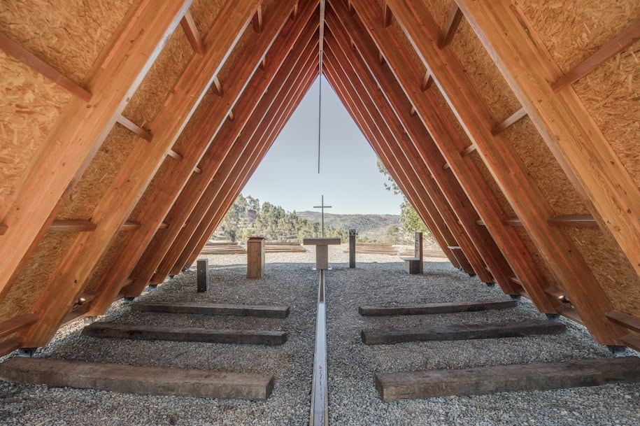 Chapel CNAE, Chapel in the woods, Plano Humano Arquitectos, Portugal, Church architecture, landscape, sacred spaces