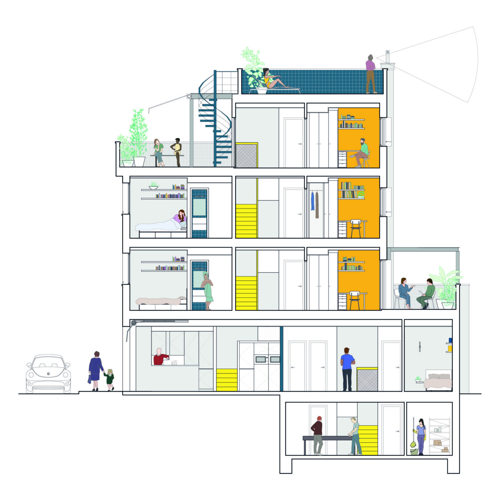 Archisearch Dozen doors - Renovation for a co-living in the Tetuan neighborhood by gon architects