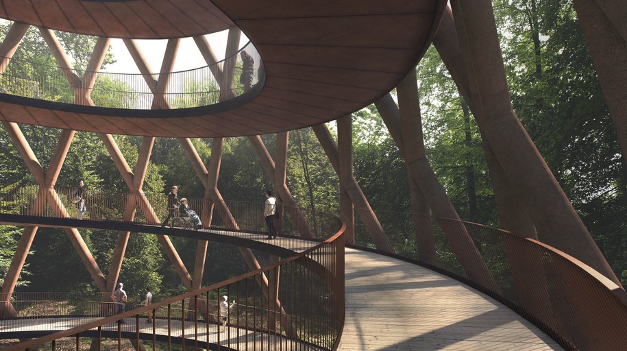 Archisearch EFFEKT designed a new treetop walk and observation tower in a preserved forest in Denmark