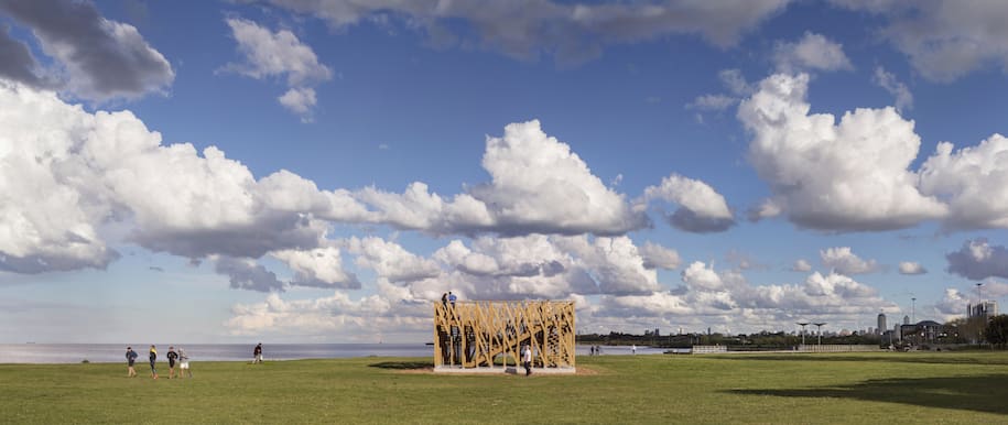 El Nido de la Cultura, Buenos Aires, Argentina, Josep Ferrando Baramona, wooden construction, pavilion, mirador, look out