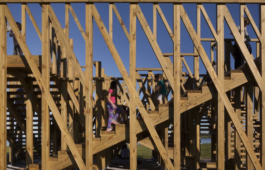 El Nido de la Cultura, Buenos Aires, Argentina, Josep Ferrando Baramona, wooden construction, pavilion, mirador, look out