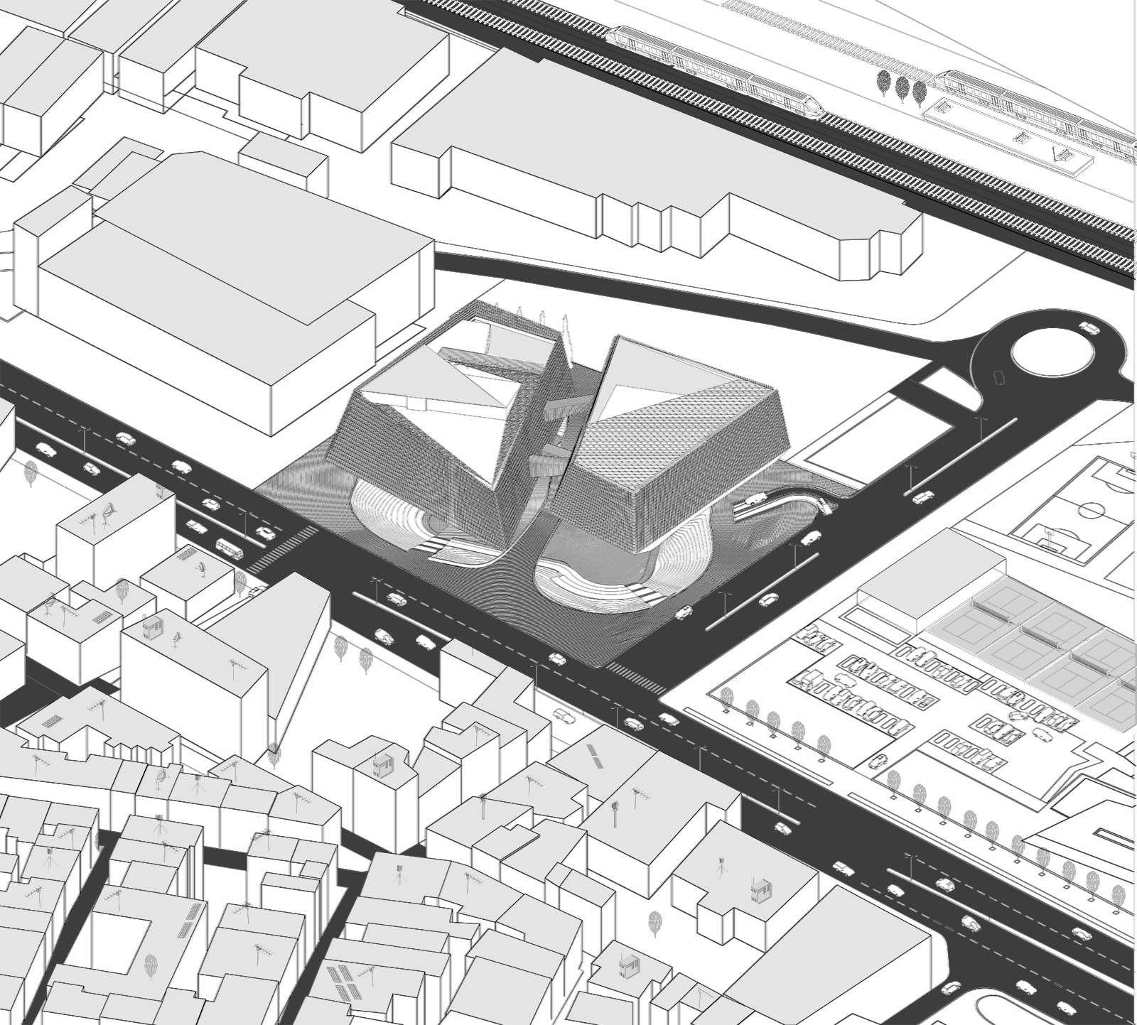 Archisearch Entry in the Architectural competition for the New Building Complex of the Ministry of Infrastructure in Pireos Street | L. Michaloutsos, A. Proimou, A. Stratou, T. Marinaki, C. Moustakis, V. Kavalla  & Th. Tselepidis