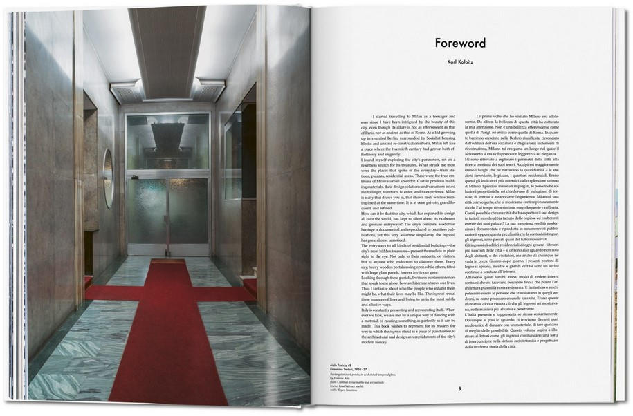 entryways of Milan, publication, Italy, modernism, minimalism, marble, concrete, Taschen, book, photography