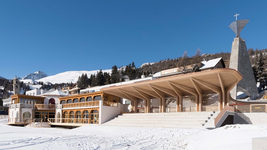 Archisearch Foster + Partners restored the existing 1905 eispavillon which played host to the 1928 and 1948 Winter Olympics