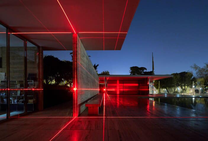 Archisearch Geometry of Light by Luftwerk & Iker Gil | Mies van der Rohe Pavilion