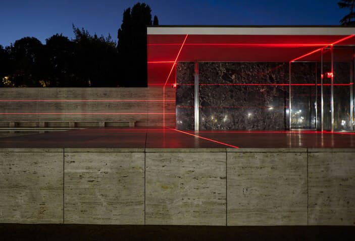 Archisearch Geometry of Light by Luftwerk & Iker Gil | Mies van der Rohe Pavilion