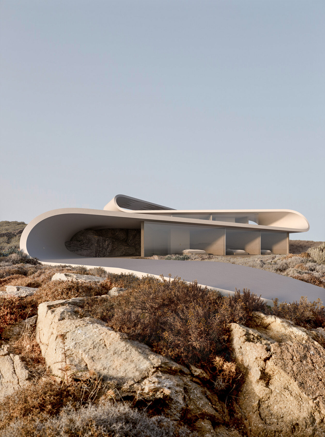 Archisearch Ribbon in Mykonos by gnb architects | won a merit at GRAIL Awards 2025