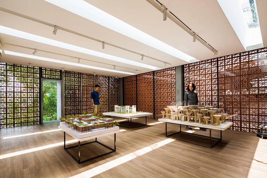 showroom, nanoco, VTN, architects, lighting, terracotta, façade