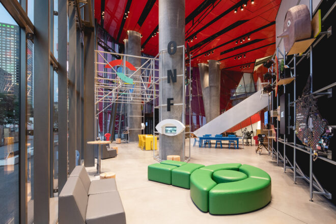 Archisearch - Design of the NFB's new reception area in Montreal, Canada by Taktik design