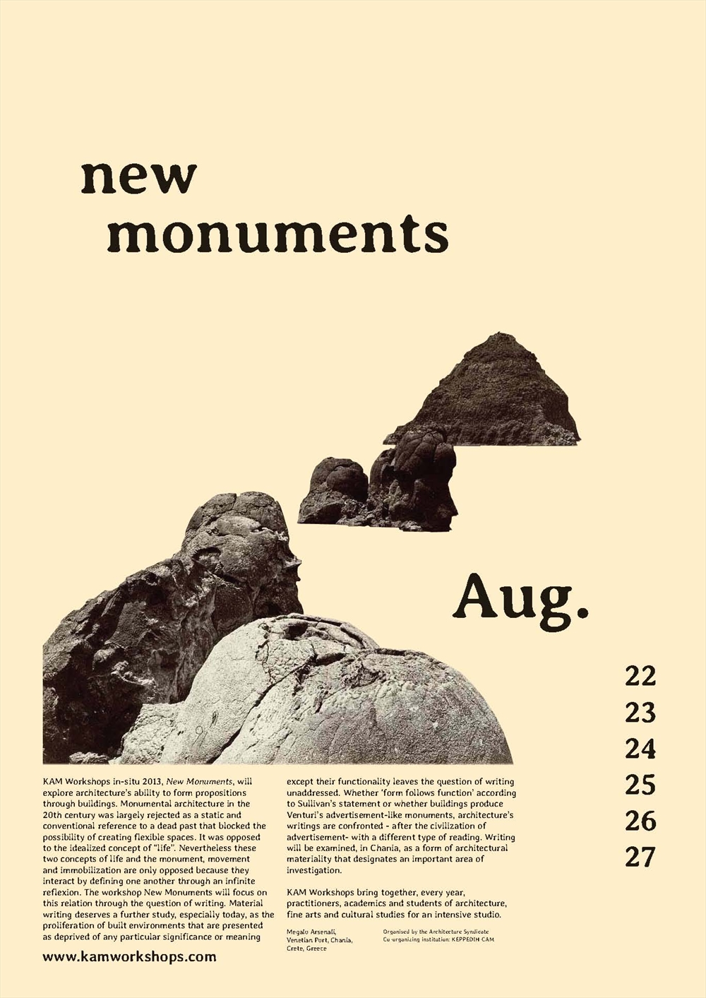 Archisearch - KAM WORKSHOPS 2013 / NEW MONUMENTS / AUGUST 22-27