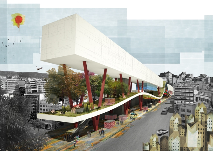 Archisearch - POSTGRADUATE ARCHITECTURE STUDENTS IN UNIVERSITY OF THESSALY IMAGINE EVRIPIDOU STREET IN ATHENS AS MEGAFORM