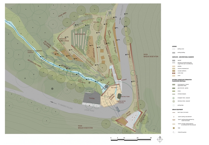 Archisearch REDESIGN OF THE ENTRANCE SQUARE & STREAMSIDE LANDSCAPE OF AMADES, CHIOS / KATERINA ANDRITSOU – THANASIS POLYZOIDIS