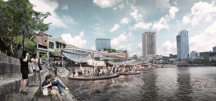 Archisearch - SPARK ENVISIONS A SUSTAINABLE FLOATING HAWKER CENTRE FOR SINGAPORE