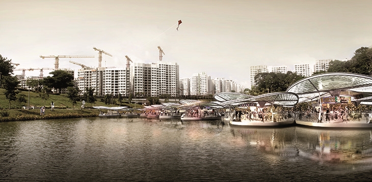 Archisearch SPARK ENVISIONS A SUSTAINABLE FLOATING HAWKER CENTRE FOR SINGAPORE