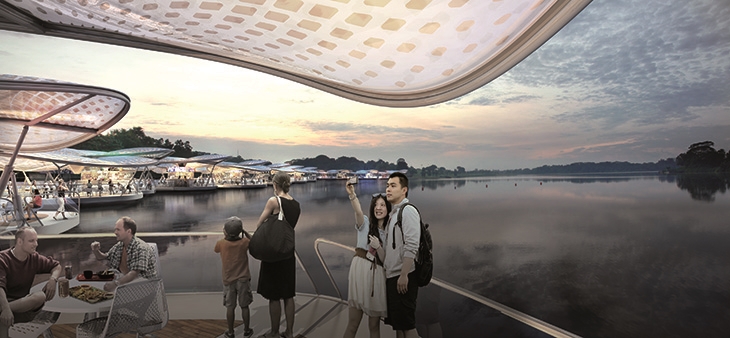 Archisearch SPARK ENVISIONS A SUSTAINABLE FLOATING HAWKER CENTRE FOR SINGAPORE