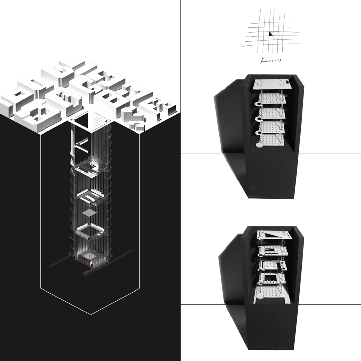 Archisearch - Kaniggos: Axonometric and Exploded models