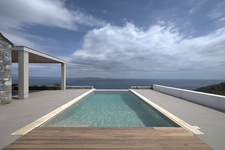 Archisearch - Pool view from bedroom veranda, Villa Melana, Tyros Greece, architects Valia Foufa & Panagiotis Papassotiriou (c) Pygmalion Karatzas