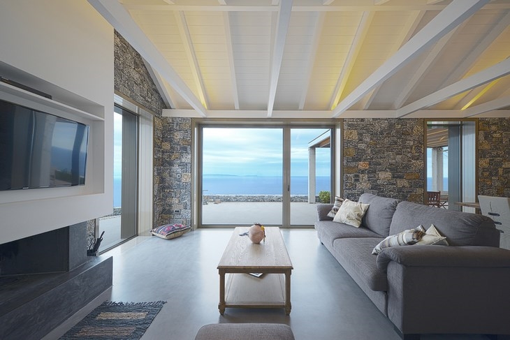 Archisearch - Interior view of living space, Villa Melana, Tyros Greece, architects Valia Foufa & Panagiotis Papassotiriou (c) Pygmalion Karatzas