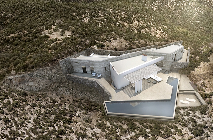 Archisearch - SUMMER HOUSE IN ANDROS: IN + OUT OF WALLS / BARAULT ARCHITECTS